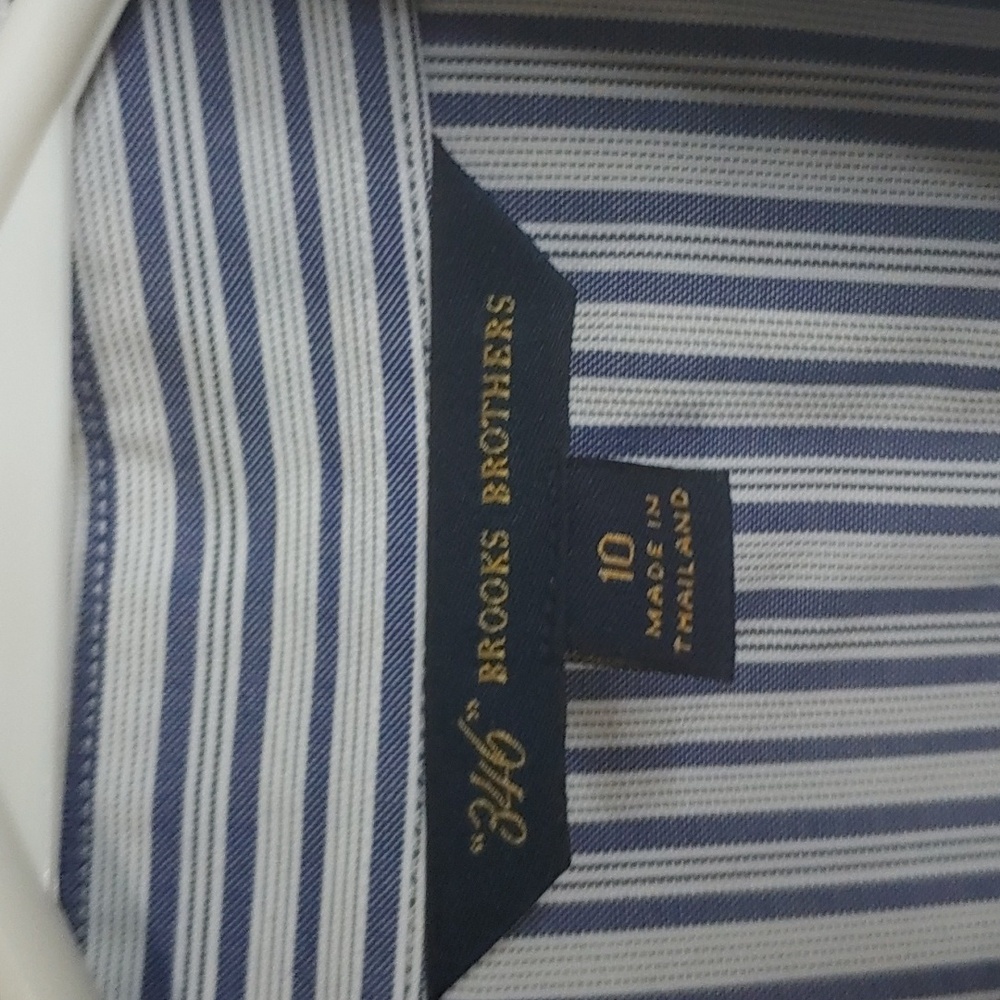 Brooks Brothers Blue and White Striped Long Sleeve Shirt Dress - Picture 2 of 5